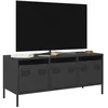 Image de vidaXL Meuble TV noir 1015x39x435 cm acier laminé à froid support TV buffet TV armoire hifi banc TV armoire en métal 851226