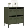 Image de vidaXL Buffet vert olive 68x39x735 cm acier laminé à froid 851260