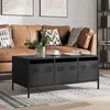 Image de vidaXL Table basse noir 1015x50x435 cm acier laminé à froid 851268