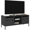 Image de vidaXL Meuble TV noir 1015x39x435 cm acier laminé à froid support TV buffet TV armoire hifi banc TV armoire en métal 851298