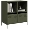 Image de vidaXL Buffet vert olive 68x39x735 cm acier laminé à froid 851362