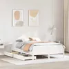 Image de vidaXL Cadre de lit blanc 140x190 cm bois de pin massif meuble de chambre à coucher sommier lit en bois lit lit double 3301723