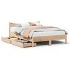 Image de vidaXL Cadre de lit avec tiroirs 140x190 cm bois de pin massif sommier cadre de lit double cadre de lit en bois massif 3301917