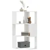 Image de vidaXL Bibliothèque dangle à 3 niveaux blanc bois dingénierie étagère à livres dangle vitrine dangle armoire dangle 852591