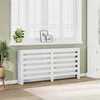 Image de vidaXL Cache-radiateur blanc 175x20x82 cm bois dingénierie bouchon de radiateur cache-radiateur haut radiateur à profil 852708
