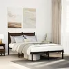 Image de vidaXL Cadre de lit en métal avec tête de lit chêne marron 120x190 cm lit double meuble de chambre à coucher lit 4007762