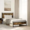Image de vidaXL Cadre de lit en métal avec tête de lit chêne fumé 107x203 cm lit simple meuble de chambre à coucher lit dinvité 4007828