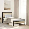 Image de vidaXL Cadre de lit en métal avec tête de lit chêne sonoma 75x190 cm lit simple meuble de chambre à coucher lit dinvité 4007858