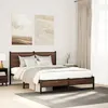 Image de vidaXL Cadre de lit en métal sans matelas chêne marron 140x190 cm 4007940