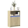 Image de vidaXL Buffet avec LED chêne sonoma 72x34x100 cm bois dingénierie meuble de rangement meuble de rangement cuisine meuble 852161