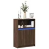 Image de vidaXL Buffet avec LED chêne marron 72x34x100 cm bois dingénierie meuble de rangement meuble de rangement cuisine meuble 852165