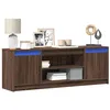 Image de vidaXL Meuble TV avec LED chêne marron 1395x34x50cm bois dingénierie 852200