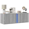 Image de vidaXL Meuble TV mural avec lumières LED sonoma gris 100x31x35 cm 852269