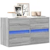 Image de vidaXL Meuble TV mural avec lumières LED sonoma gris 80x31x35 cm meuble TV suspendu au mur unité TV flottante support TV 852290