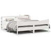 Image de vidaXL Cadre de lit et tête de lit blanc 200x200 cm bois de pin massif sommier cadre de lit double cadre de lit en bois 3306292
