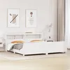 Image de vidaXL Cadre de lit et tête de lit blanc 180x200 cm bois de pin massif meuble de chambre à coucher sommier lit en bois 3306451
