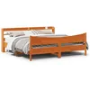 Image de vidaXL Cadre de lit et tête de lit cire marron 180x200 cm bois de pin sommier cadre de lit double cadre de lit en bois 3307037