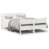Image de vidaXL Cadre de lit avec tête de lit blanc 160x200 cm bois pin massif sommier cadre de lit double cadre de lit en bois 3307039