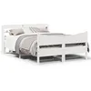 Image de vidaXL Cadre de lit et tête de lit blanc 140x190 cm bois de pin massif 3307057