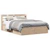 Image de vidaXL Cadre de lit avec tête de lit 135x190 cm bois de pin massif 3307098