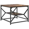 Image de Table basse moderne - vidaXL - Chêne fumé - 51x50x40 cm - Bois dingénierie et acier - 1 étagère - Poids max 75 kg