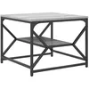 Image de Table basse moderne - vidaXL - Gris Sonoma - 51x50x40 cm - Bois dingénierie et acier - Rectangulaire - Avec étagère
