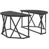 Image de Table basse ronde moderne - vidaXL - Chêne noir - 80x80x42 cm - Bois dingénierie et acier - Finition mate
