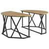 Image de Table basse ronde moderne - vidaXL - Chêne artisanal - 80x80x42 cm - Bois dingénierie et acier - Finition mate