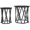 Image de Table basse ronde moderne - vidaXL - Chêne noir - Bois dingénierie et acier - 50x50x50 cm - Poids maximal 75 kg