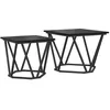 Image de Tables dappoint modernes - vidaXL - Chêne Noir - Bois dingénierie et acier - 50x50x40 cm - Ensemble de deux pièces