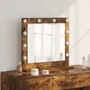 Image de vidaXL Miroir de vanité LED Chêne fumé 60x55x18 cm