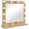 Image de Miroir de vanité LED - vidaXL - 60x55x18 cm - Chêne artisanal - Verre et bois composite - Éclairage LED blanc chaud