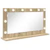 Image de Miroir de vanité mural - vidaXL - Chêne Sonoma - 80x45x18 cm - Verre et bois composite - Montage mural