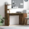 Image de vidaXL Bureau chêne fumé 102 x 50 x 124 cm en bois dingénierie étagères intégrées