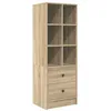 Image de Buffet moderne en bois dingénierie - vidaXL - Chêne Sonoma - 45 5 x 34 x 127 cm - 2 tiroirs - Grand espace de rangement
