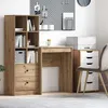 Image de vidaXL Bureau chêne artisanal 60 x 40 x 76 cm   Bois dingénierie compact avec rangement