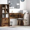 Image de Bureau droit chêne fumé 80 x 40 x 76 cm - Bois dingénierie design épuré