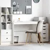 Image de vidaXL Bureau blanc 100 x 40 x 76 cm en bois dingénierie - bureau droit compact