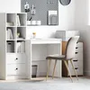 Image de vidaXL Bureau blanc 70 x 50 x 76 cm en bois dingénierie   rangement style contemporain