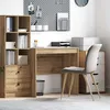 Image de Bureau chêne artisanal 80 x 50 x 76 cm   bois dingénierie style contemporain rangement intégré