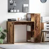 Image de vidaXL Bureau en bois dingénierie Marron 108 x 55 x 103 5 cm - Bureau droit avec étagères