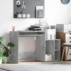 Image de Bureau avec rangement gris béton 1205 x 44 x 885 cm   bois dingénierie