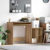 Image de vidaXL Bureau droit chêne artisanal avec rangement 1205 × 44 × 885 cm - Bois dingénierie