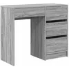 Image de Bureau moderne en bois dingénierie - vidaXL - Gris Sonoma - 90x375x75 cm - Rectangulaire - Avec tiroir