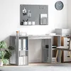 Image de vidaXL Bureau avec rangement Gris Sonoma 130 x 505 x 75 cm   étagères intégrées