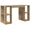 Image de Bureau moderne en chêne artisanal - vidaXL - 130x50.5x75 cm - Chêne Artisan - Bois dingénierie - Étagères intégrées