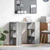 Image de vidaXL Bureau gris 90 x 50 x 75 cm avec étagères intégrées - Bois dingénierie design fonctionnel
