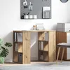 Image de Bureau chêne artisanal 90x50x75 cm - Bois dingénierie étagères intégrées design contemporain