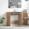 Image de Bureau droit chêne artisanal 775 x 43 x 79 cm - Bois dingénierie étagère intégrée