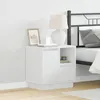 Image de Table de chevet - 2 pcs - Blanc - 50x345x50 cm - 1 tiroir standard avec LED